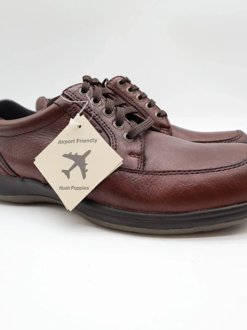 Hush Puppies Approach Oxford Mens 8 Dark Brown Leather Shoes